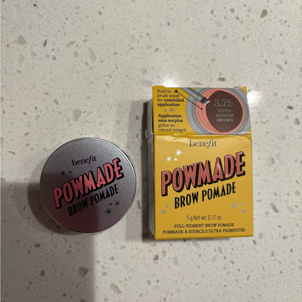 Benefit POWMADE Brow Pomade 3.75 Warm Medium Brown in Yellow Packaging